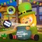 GOOSH 5 FT St Patricks Day Inflatables Giant Leprechaun with Gold Coin Pot with Built-in LEDs